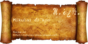 Mikulai Ákos névjegykártya